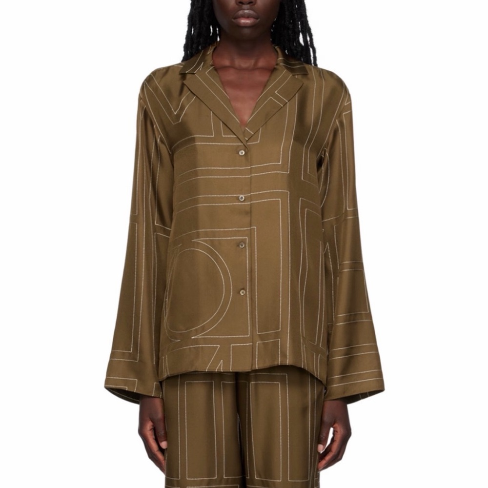 Toteme silk khaki top